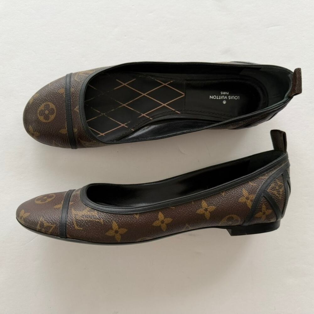 Louis Vuitton Infrarouge Ballet Flat Size 40.5 Revival Brown Black Monogram